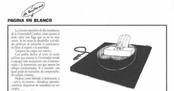 Reproducción de la columna de opinión de Guillermo Blanco en revista Hoy, diciembre de 1978