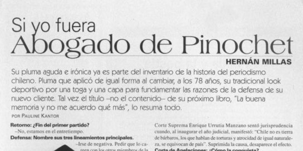 Si fuera abogado de Pinochet