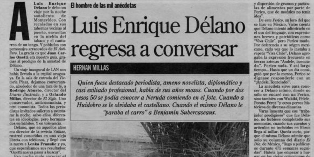 Luis Enrique Délano regresa a conversar