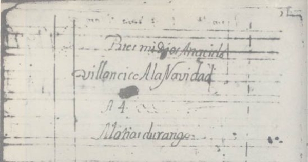 Villancico Pues mi Dios ha nacido, ca. 1750
