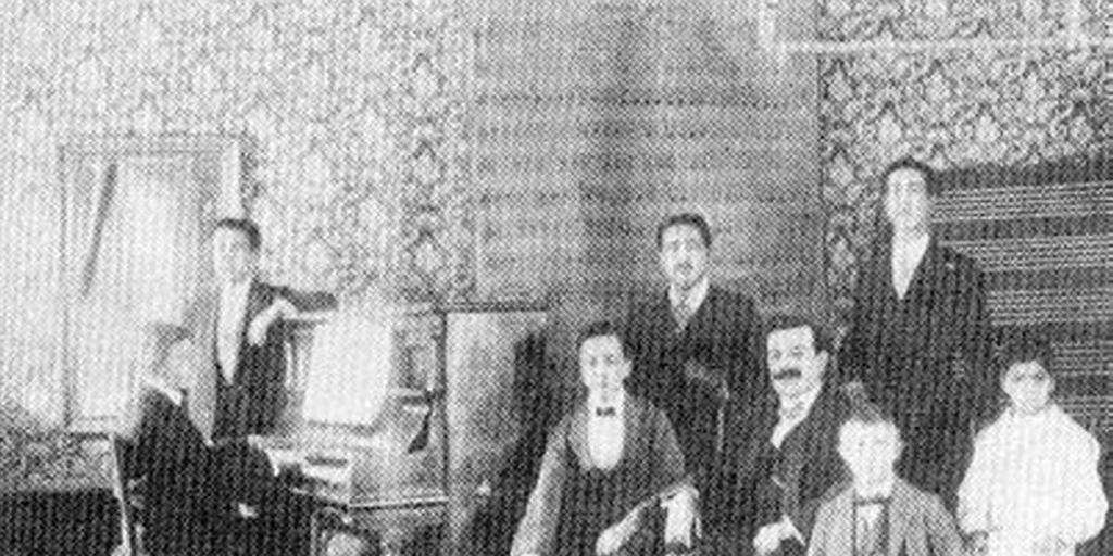 Curso de piano del profesor Aníbal Aracena en el Conservatorio Nacional, 1911