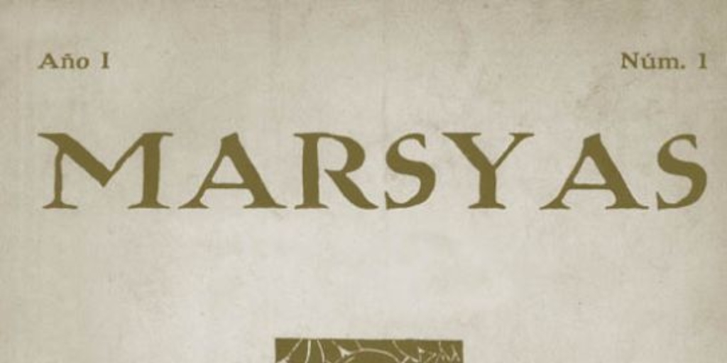 Marsyas : nº 1, 1927