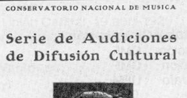 Serie de audiciones de difusión cultural : segunda presentación de alumnos dedicada a Juan Sebastián Bach