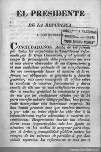 Constitución de la República de Chile : jurada y promulgada el 25 de mayo de 1833