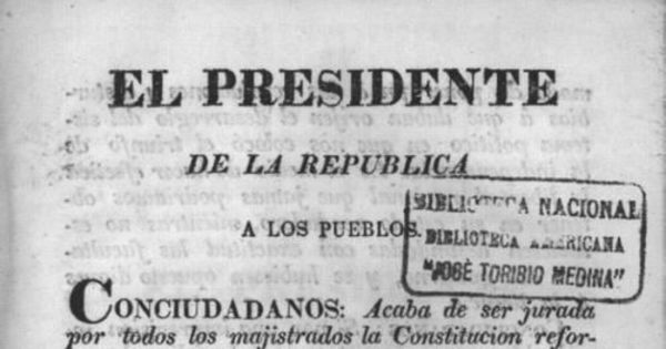 Constitución de la República de Chile : jurada y promulgada el 25 de mayo de 1833