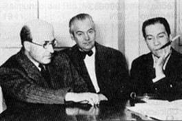 Domingo Santa Cruz, Carlos Isamitt y Armando Carvajal, ca. 1933