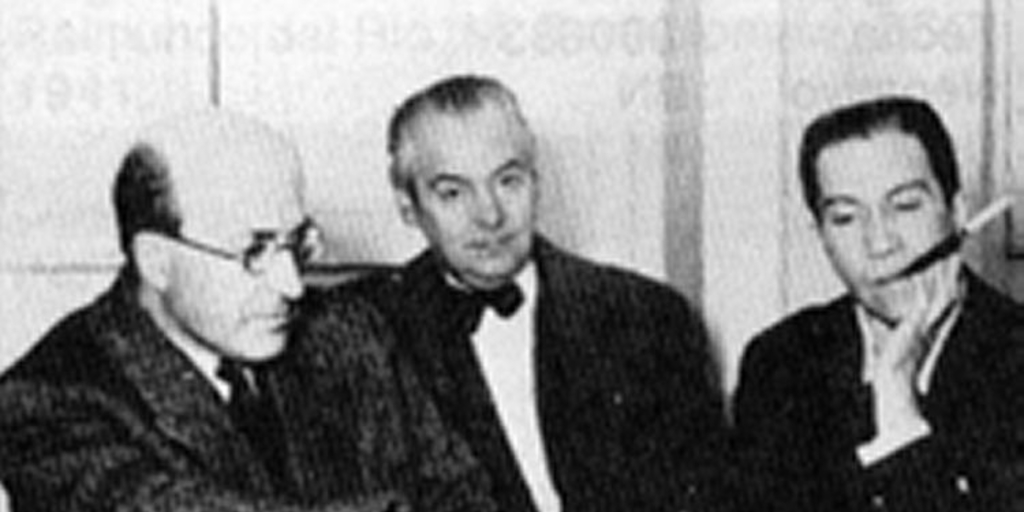 Domingo Santa Cruz, Carlos Isamitt y Armando Carvajal, ca. 1933