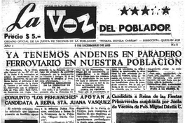 La Voz del poblador : n° 5-8, enero-septiembre de 1954