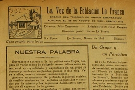 La Voz de la Población Lo Franco : tercera época, n° 1-5, marzo-mayo de 1943