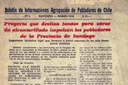 Boletín de informaciones : n° 1, Santiago, marzo de 1958