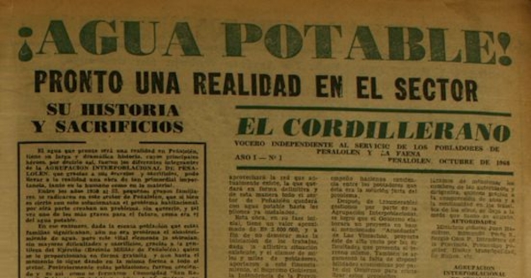 El Cordillerano : año 1, n° 1-11, octubre de 1968-mayo de 1969