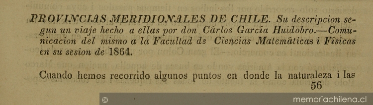 Viaje a las provincias meridionales de Chile