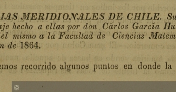 Viaje a las provincias meridionales de Chile