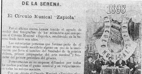 El Círculo Musical Zapiola, 1898