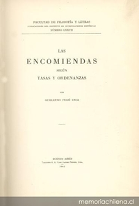 Las encomiendas según tasas y ordenanzas