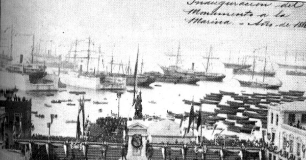 Inauguración del Monumento a la Marina, Valparaíso, 21 de Mayo de 1886