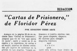 Cartas de prisionero, de Floridor Pérez