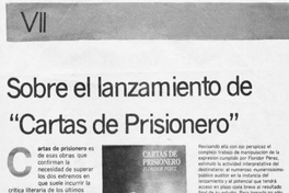 Sobre el lanzamiento de Cartas de prisionero