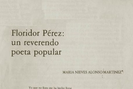 Floridor Pérez, un reverendo poeta popular