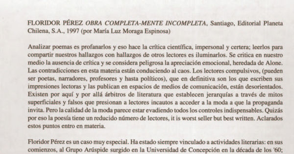 Obra completa-mente incompleta