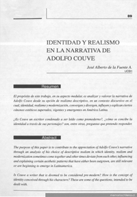 Identidad y realismo en la narrativa de Adolfo Couve