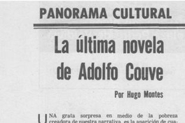 La última novela de Adolfo Couve