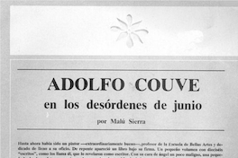 Adolfo Couve en los desórdenes de junio