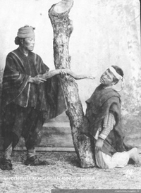 Dentista mapuche en el estudio fotográfico, ca. 1890