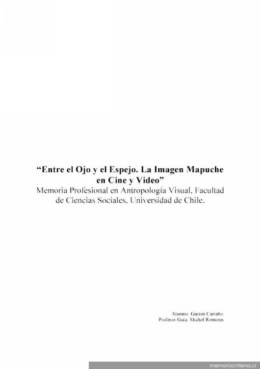 Entre el ojo y el espejo : la imagen mapuche en cine y video