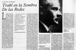 Trakl en la sombra de las redes : la analítica de Heidegger