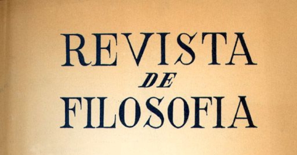 Revista de filosofía : n° 1, agosto de 1949