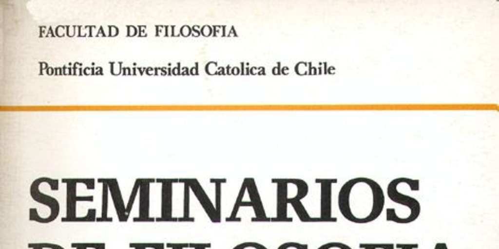 Seminarios de filosofía : v. 1, 1988