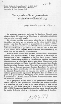 Una aproximación al pensamiento de Humberto Giannini