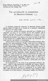 Una aproximación al pensamiento de Humberto Giannini