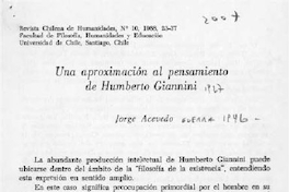 Una aproximación al pensamiento de Humberto Giannini