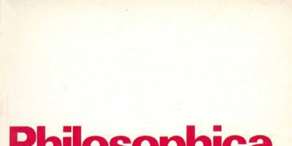 Philosophica : v. 1, 1978