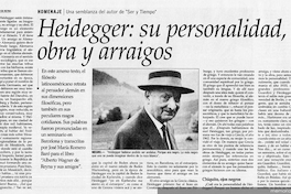 Heidegger : su personalidad, obra y arraigos