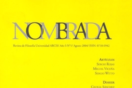 Nombrada, revista de filosofía Universidad Arcis : año 1, n° 1, agosto 2004