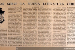 Notas sobre la nueva literatura chilena
