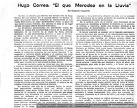 Hugo Correa: "El que merodea en la lluvia"