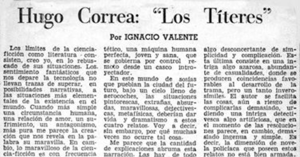 Hugo Correa: "Los títeres"