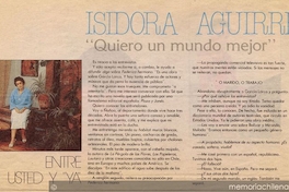 Isidora Aguirre, "Quiero un mundo mejor"