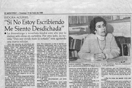 Isidora Aguirre, "Si no estoy escribiendo me siento desdichada"