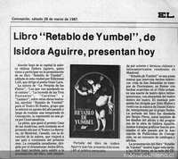 Libro "Retablo de Yumbel", de Isidora Aguirre, presentan hoy