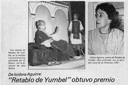 "Retablo de Yumbel" obtuvo premio teatral "Casa de las Américas"