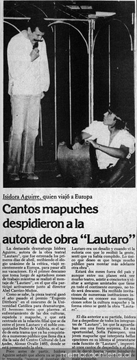 Cantos mapuches despidieron a la autora de obra "Lautaro"