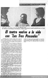 El teatro vuelve a la vida con "Las tres pascualas"