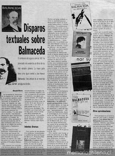 Disparos textuales sobre Balmaceda