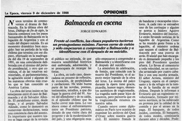 Balmaceda en escena