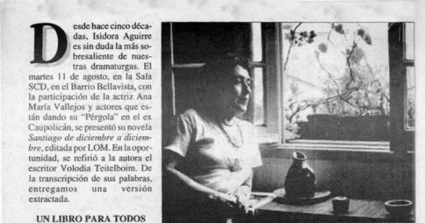Isidora Aguirre, dramaturga y novelista